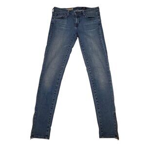 AG ADRIANO GOLDSCHMIED SZ 26R Women's Skinny Ankle Zip Stretch Blue Jeans
